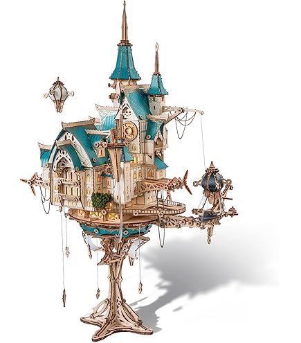 Amazon | FUNPOLA 3Dパズル 木製パズル ファンタジー飛行船 スチーム